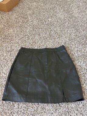 Faux Leather Mini Skirt in black